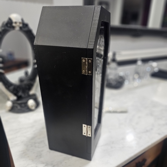 RARE Dolls Kill Home Goth Black Spiderweb Rose Black Eternal Coffin Jewelry Box - Picture 2 of 16